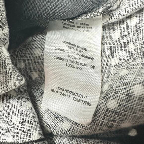 WeWoreWhat | Women | 100% Linen Black Polka Dot Smocked Short Romper | Large - Picture 10 of 16